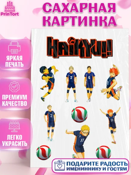 Сахарная картинка, Haikyu, Аниме, Девочка, День рождения, арт. PT125294