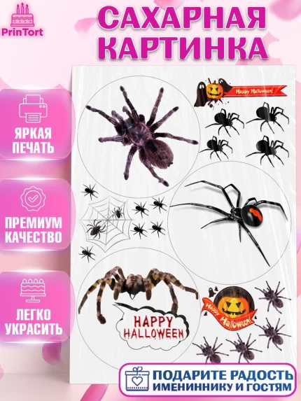Сахарная картинка, Хэллоуин, Бенто Торт, Девочка, арт. PT125904