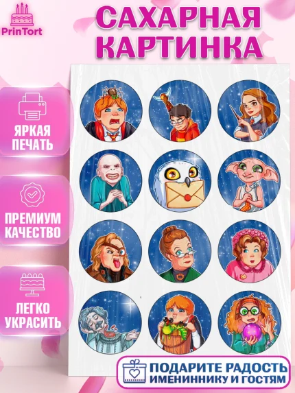 Сахарная картинка, Гарри Поттер, Девочка, День рождения, арт. PT125946