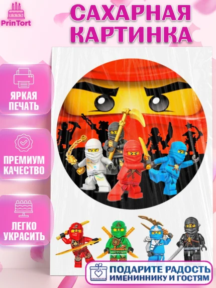 Сахарная картинка, Лего, Девочка, День рождения, арт. PT126045