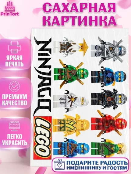 Сахарная картинка, Лего, Девочка, День рождения, арт. PT126047