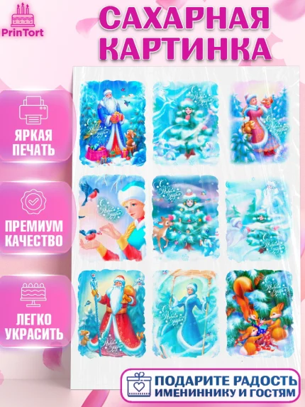 Сахарная картинка, Новый год, Девочка, арт. PT126104