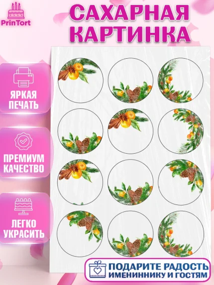 Сахарная картинка, Новый год, Девочка, арт. PT126132