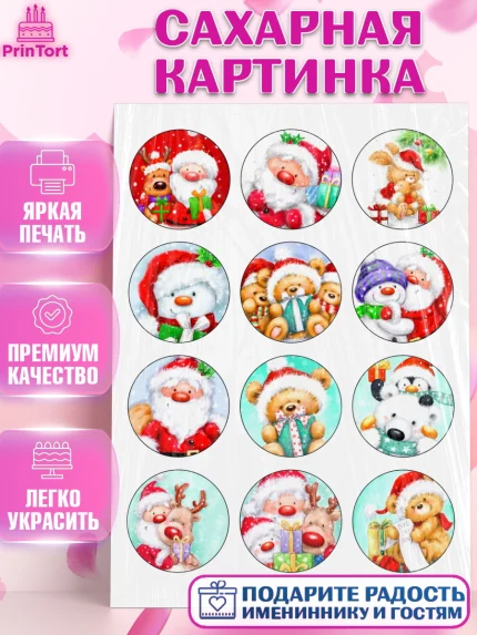 Сахарная картинка, Новый год, Девочка, арт. PT126142