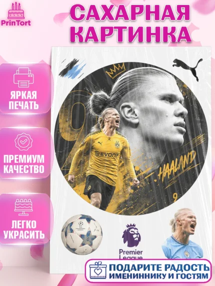 Сахарная картинка, Холланд, Футболист Холланд, Девочка, Без конкретного повода, арт. PT126309