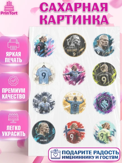 Сахарная картинка, Холланд, Футболист Холланд, Девочка, Без конкретного повода, арт. PT126314
