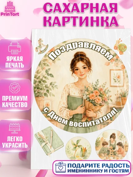 Сахарная картинка, День Воспитателя, Мальчик, арт. PT127403