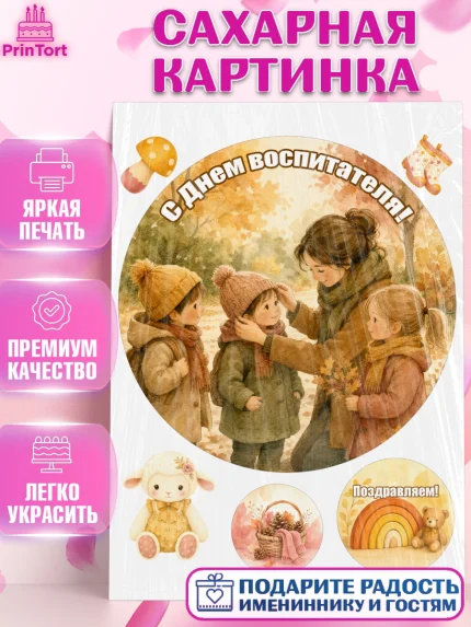 Сахарная картинка, День Воспитателя, Мальчик, арт. PT127404