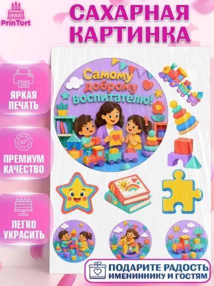 Сахарная картинка, День Воспитателя, Мальчик, арт. PT127409