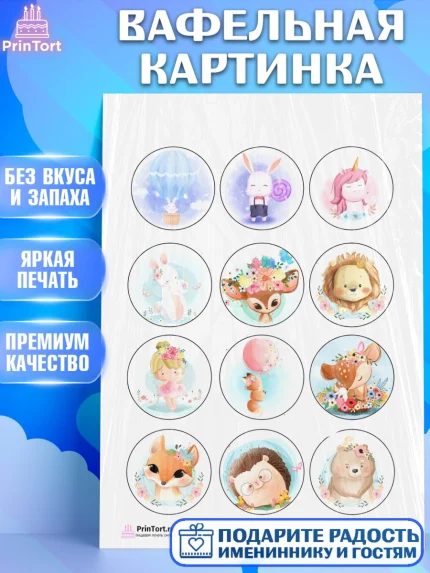 Вафельная картинка, Малышам, Девочке на день рождения, Мальчик, День рождения, арт. PT200224