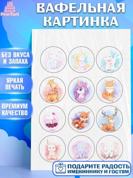 Вафельная картинка, Малышам, Девочке на день рождения, Мальчик, День рождения, арт. PT200225