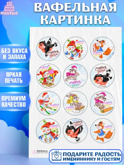 Вафельная картинка, Новый год, Девочка, арт. PT200357