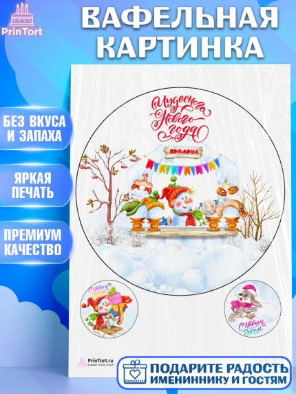 Вафельная картинка, Новый год, Девочка, арт. PT200359