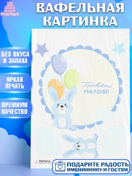 Вафельная картинка, Новорожденный, Рождение мальчика, Мальчик, Рождение ребёнка, арт. PT201247