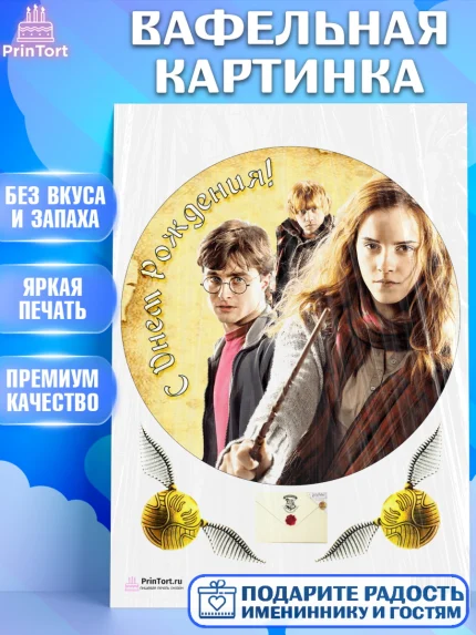 Вафельная картинка, Гарри Поттер, Harry Potter, Девочка, День рождения, арт. PT201341