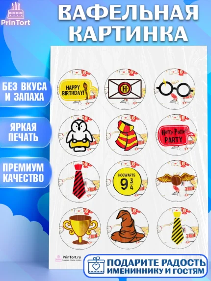 Вафельная картинка, Гарри Поттер, Harry Potter, Девочка, День рождения, арт. PT201343