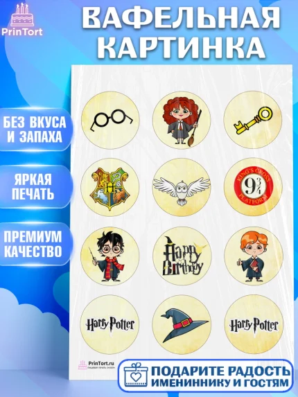 Вафельная картинка, Гарри Поттер, Harry Potter, Девочка, День рождения, арт. PT201346