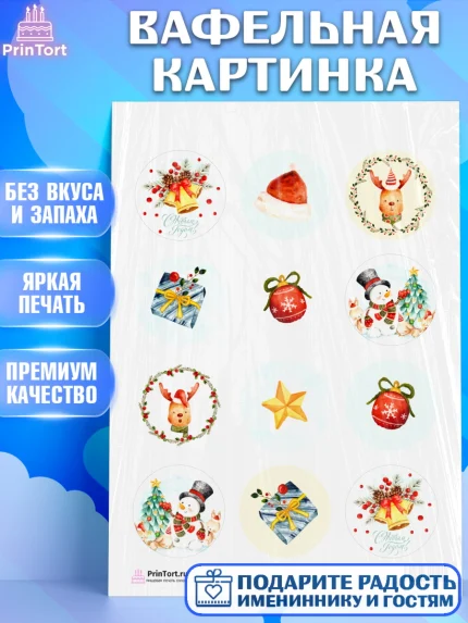 Вафельная картинка, Новый год, Девочка, арт. PT201826