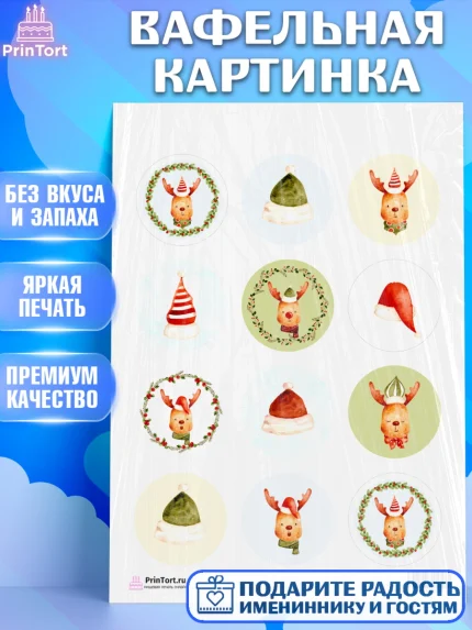 Вафельная картинка, Новый год, Девочка, арт. PT201827