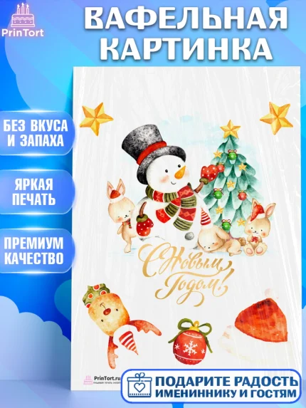 Вафельная картинка, Новый год, Девочка, арт. PT201842