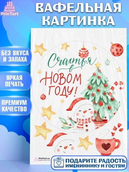 Вафельная картинка, Новый год, Девочка, арт. PT201853