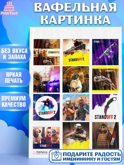 Вафельная картинка, Стандофф 2, Standoff 2, Мальчик, День рождения, арт. PT202166