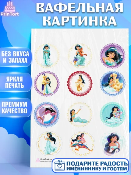 Вафельная картинка, Принцессы Дисней, Девочка, День рождения, арт. PT202236