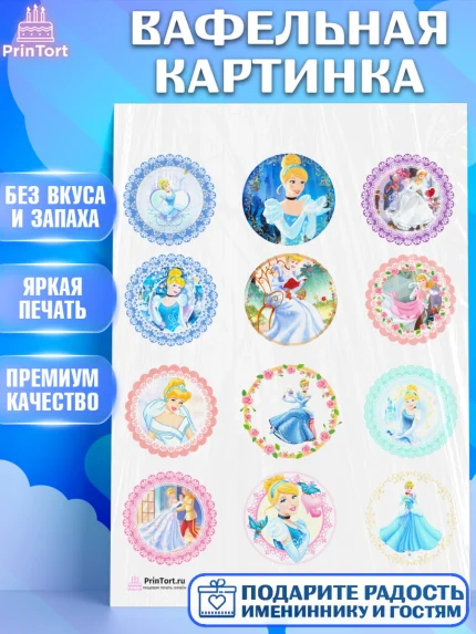 Вафельная картинка, Принцессы Дисней, Девочка, День рождения, арт. PT202237