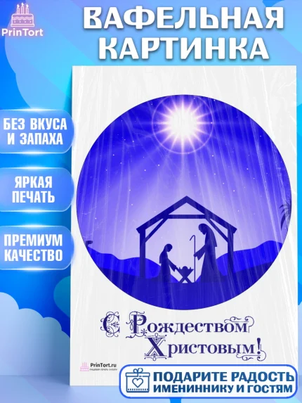 Вафельная картинка, Рождество Христово, Новый Год, Девочка, арт. PT202399