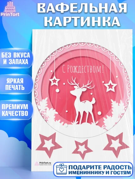 Вафельная картинка, Рождество Христово, Новый Год, Девочка, арт. PT202451
