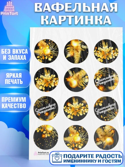 Вафельная картинка, Рождество Христово, Новый Год, Девочка, арт. PT202460