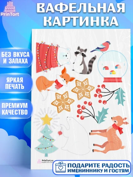 Вафельная картинка, Рождество Христово, Новый Год, Девочка, арт. PT202467