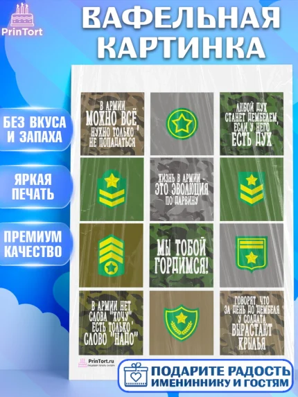 Вафельная картинка, Дембель, ДМБ, Мальчик, Демобилизация, арт. PT202473