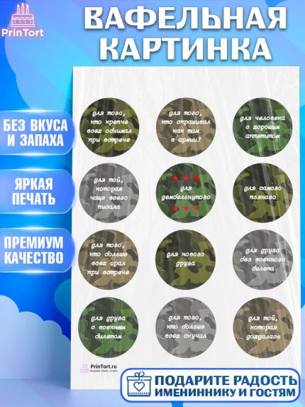 Вафельная картинка, Дембель, ДМБ, Мальчик, Демобилизация, арт. PT202474