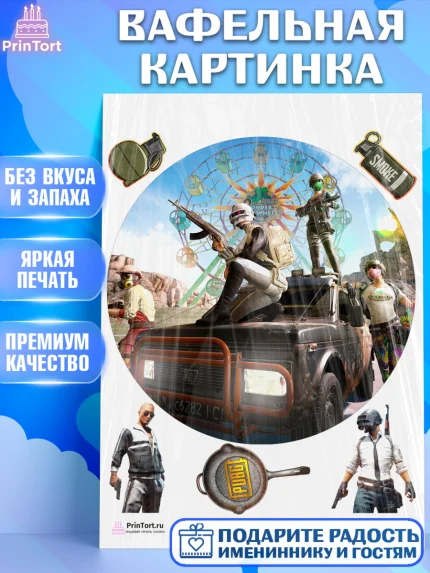 Вафельная картинка, ПАБГ, PUBG, Мальчик, День рождения, арт. PT202912