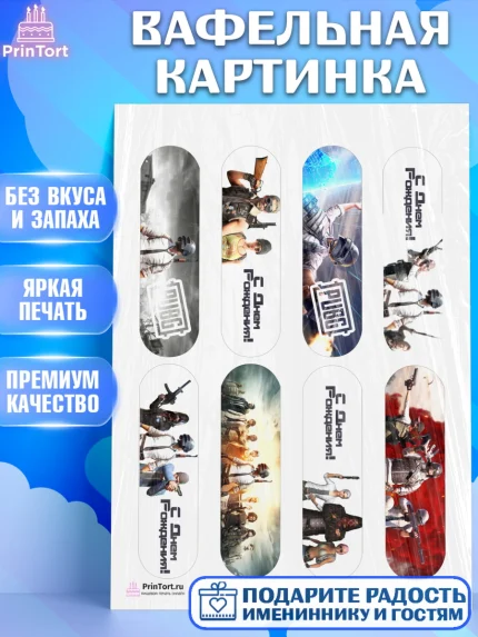 Вафельная картинка, ПАБГ, PUBG, Мальчик, День рождения, арт. PT202917