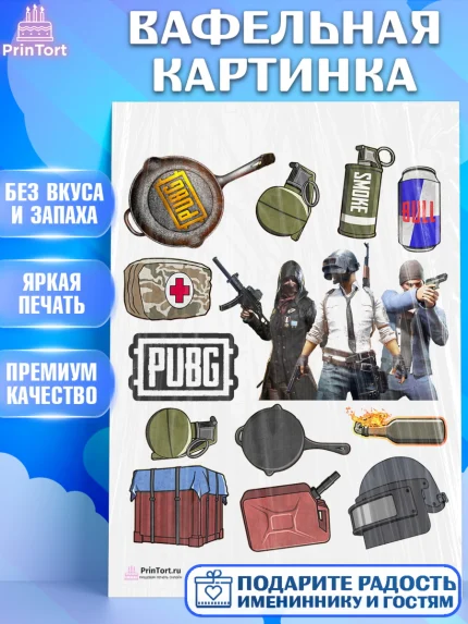 Вафельная картинка, ПАБГ, PUBG, Мальчик, День рождения, арт. PT202927
