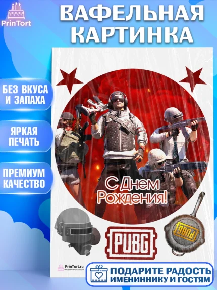 Вафельная картинка, ПАБГ, PUBG, Мальчик, День рождения, арт. PT202930