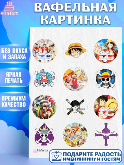 Вафельная картинка, Ван-Пис, One Piece, Девочка, День рождения, арт. PT203033