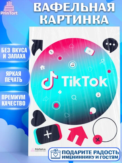 Вафельная картинка, ТикТок, TikTok, Девочка, День рождения, арт. PT203331