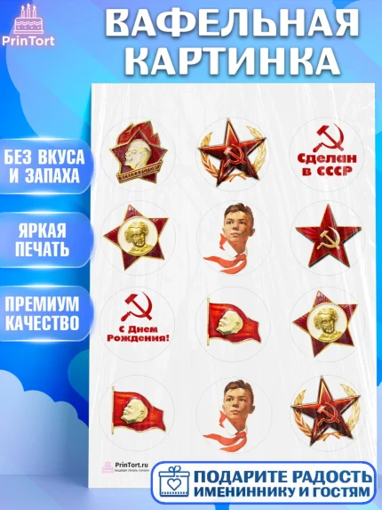 Вафельная картинка, Сделан в СССР, Девочка, День рождения, арт. PT203533