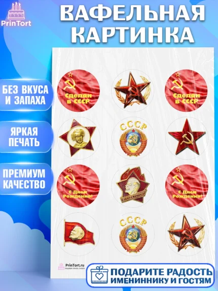 Вафельная картинка, Сделан в СССР, Девочка, День рождения, арт. PT203536