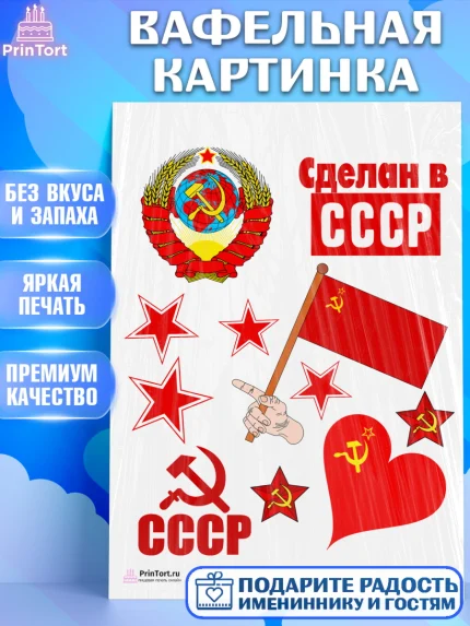 Вафельная картинка, Сделан в СССР, Девочка, День рождения, арт. PT203537