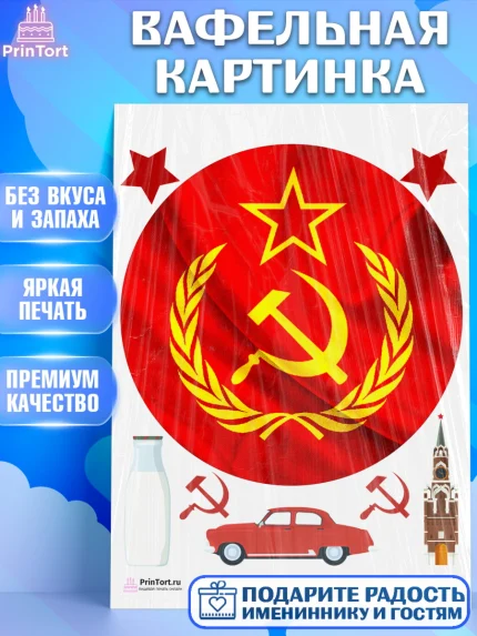 Вафельная картинка, Сделан в СССР, Девочка, День рождения, арт. PT203538