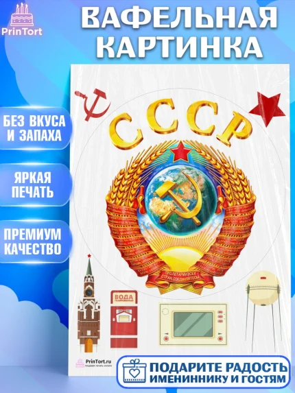 Вафельная картинка, Сделан в СССР, Девочка, День рождения, арт. PT203539