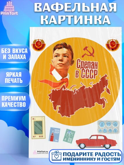 Вафельная картинка, Сделан в СССР, Девочка, День рождения, арт. PT203542
