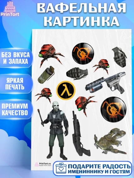 Вафельная картинка, Халф-Лайф, Half-Life, Мальчик, День рождения, арт. PT203544