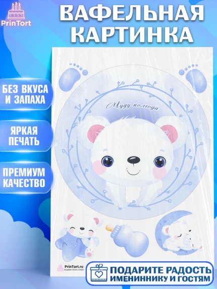Вафельная картинка, Полгода Малышу, Мальчик, 6 месяцев, День рождения, арт. PT203778