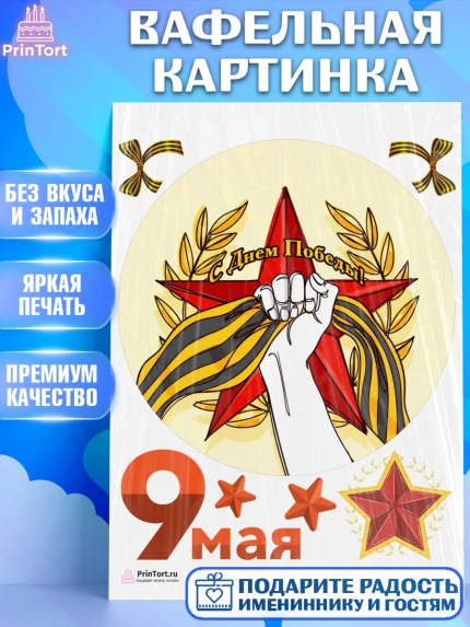 Вафельная картинка, 9 мая, Девочка, День Победы, арт. PT203920