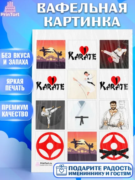 Вафельная картинка, Карате, Спорт, Мальчик, День рождения, арт. PT204103